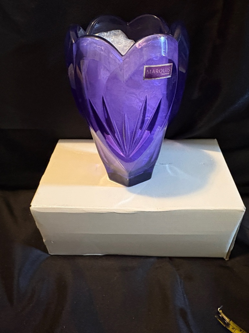 Marquis by Waterford Purple Cut Glass Vase